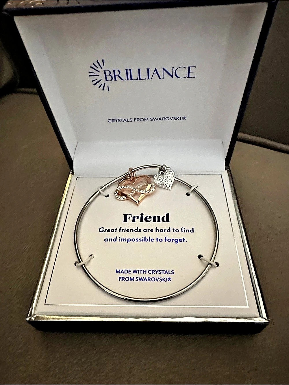 Brilliance Friend Swarovski Crystal Charm Bracelet NWT